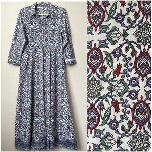 Julia Amory Boho Printed The JA Long Sleeve Maxi Shirtdress